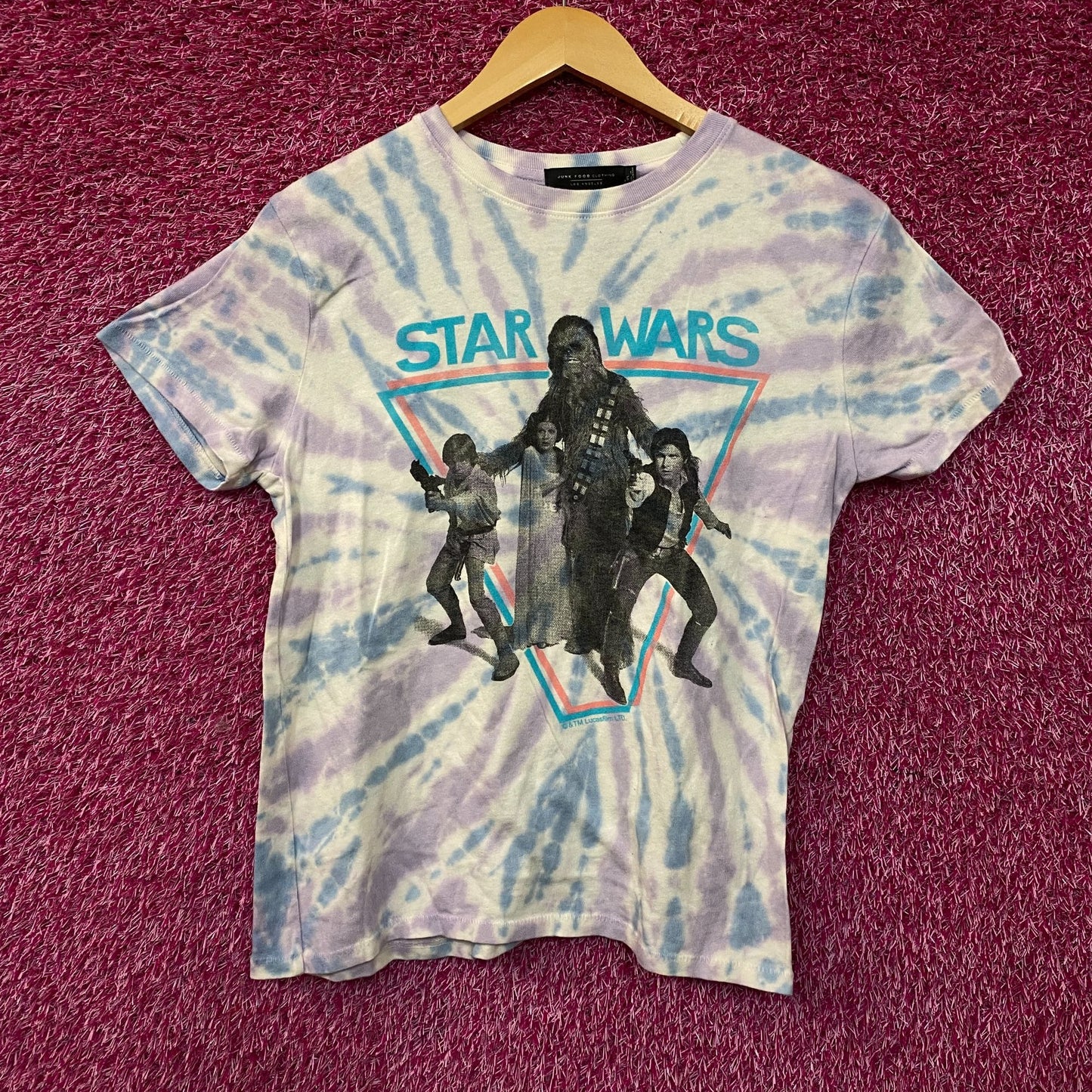 Junk Food Star Wars Heroes Vintage Stye Tie Dye T-Shirt  XS