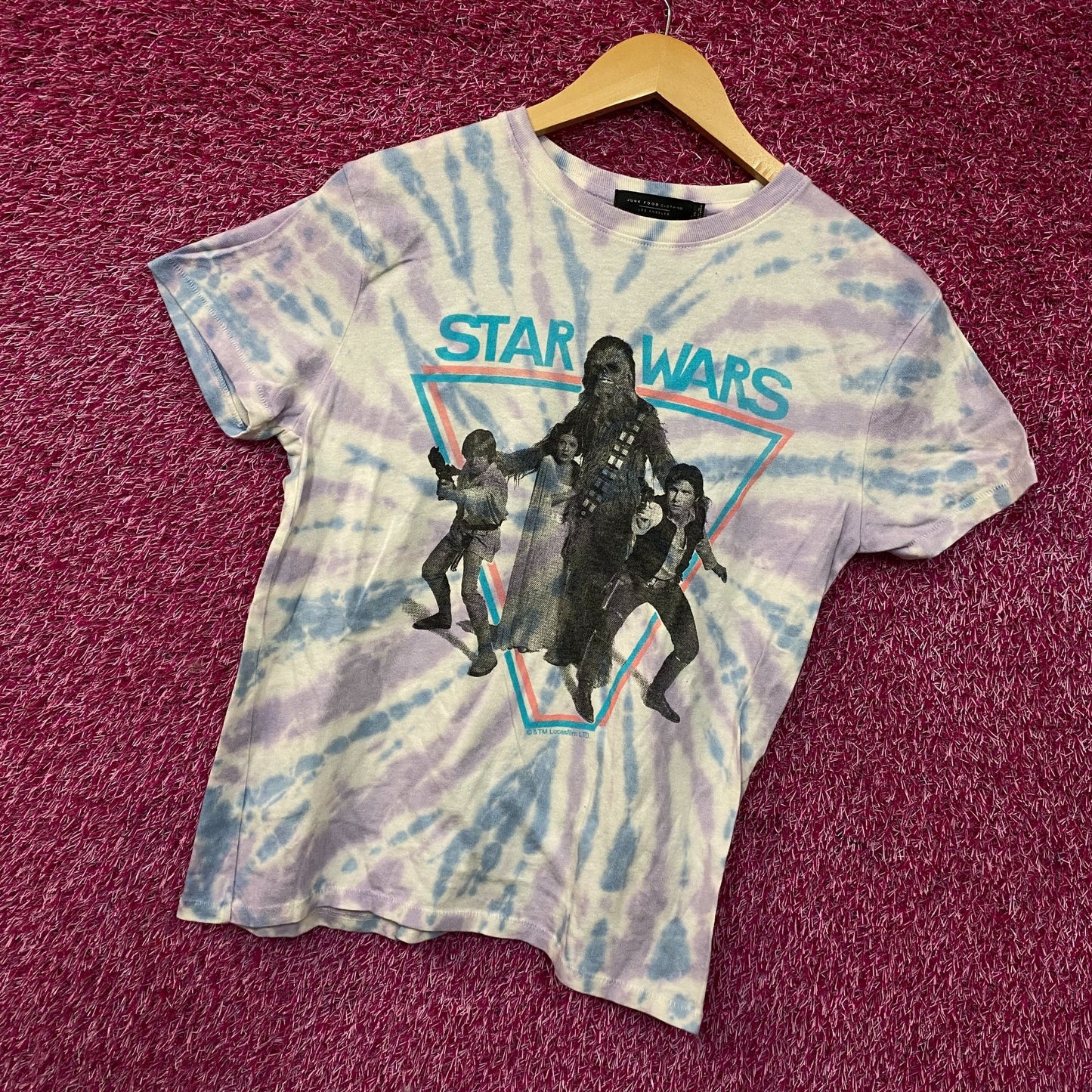 Junk Food Star Wars Heroes Vintage Stye Tie Dye T-Shirt  XS