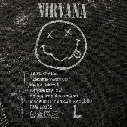 Nirvana Smiley Face Acid Wash Tshirt size large