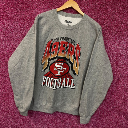 Junk Food Clothing San Francisco 49ers Heather Gray Crewneck Pullover Sweatshirt Medium