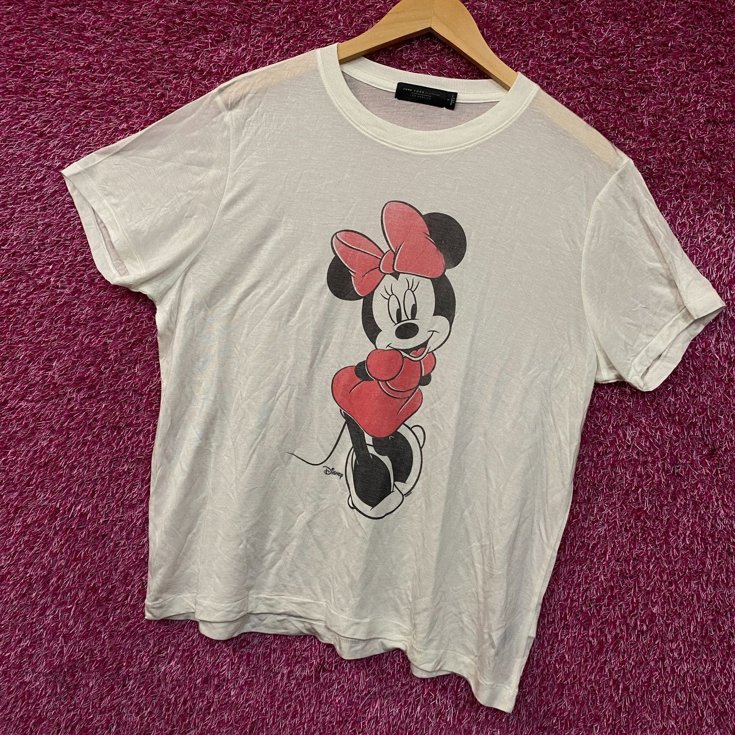 Junk Food Disney Minnie Mouse Cute Graphic Women's Tissue Tee Large