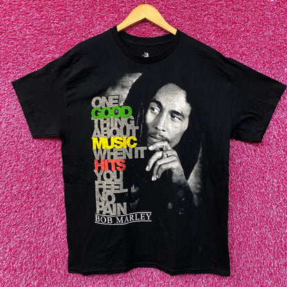 Bob Marley Good Music Hits Graphic Design T-Shirt Large