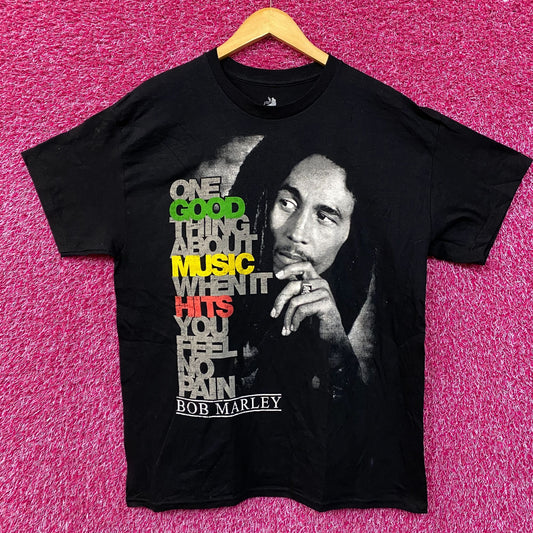Bob Marley Good Music Hits Graphic Design T-Shirt Large