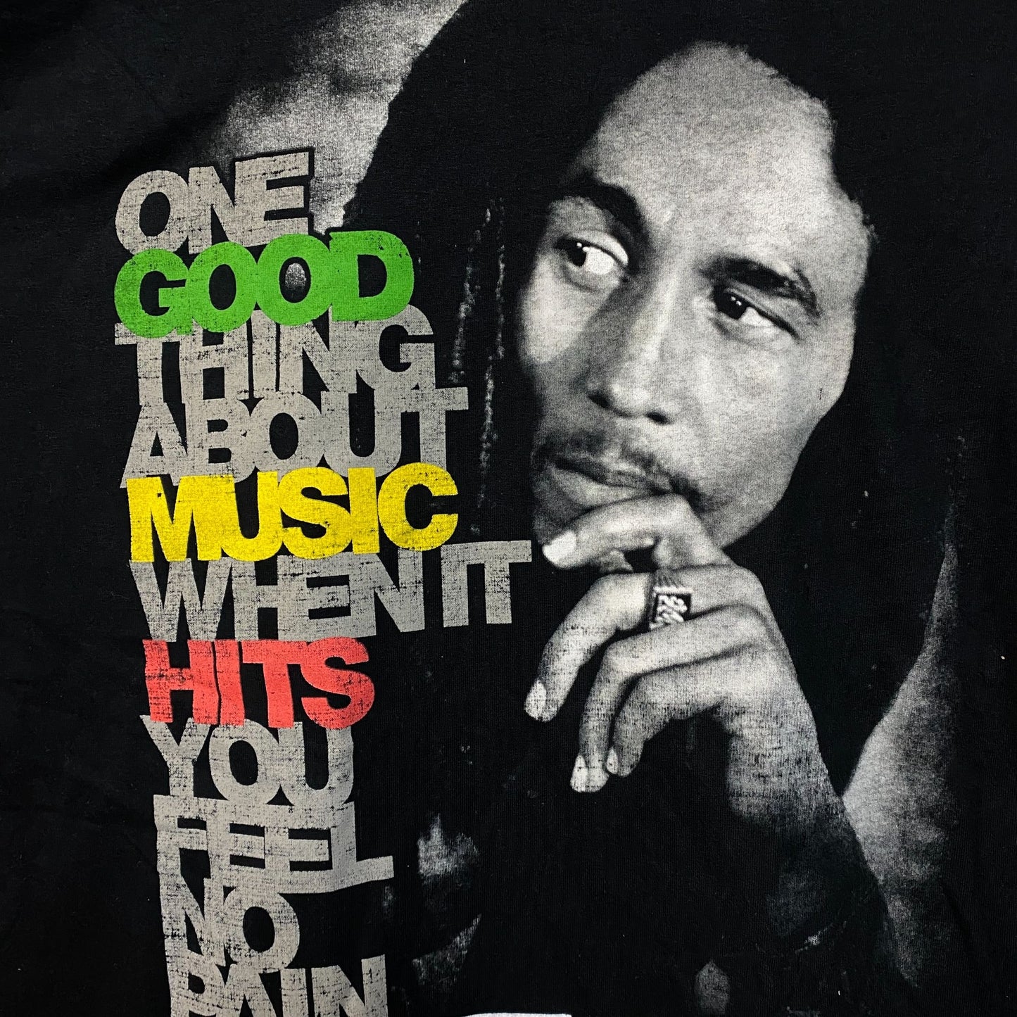 Bob Marley Good Music Hits Graphic Design T-Shirt Large