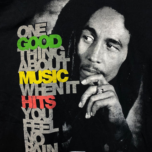 Bob Marley Good Music Hits Graphic Design T-Shirt Large