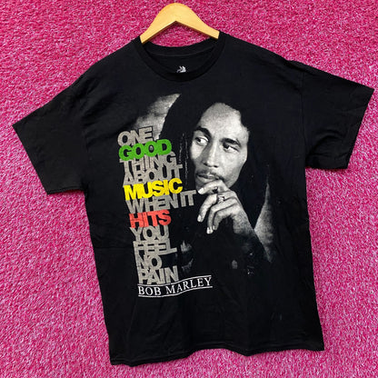 Bob Marley Good Music Hits Graphic Design T-Shirt Large