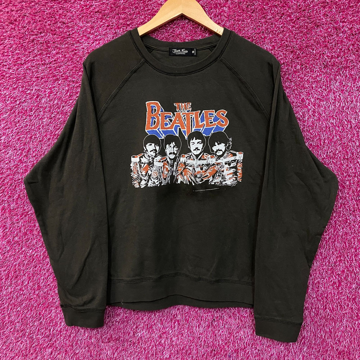 Junk Food Clothing The Beatles Raglan Women's Crewneck Fleece XL
