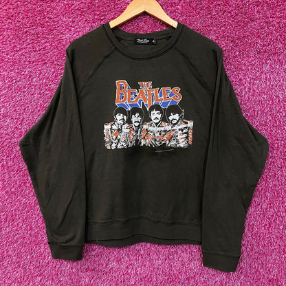 Junk Food Clothing The Beatles Raglan Women's Crewneck Fleece XL