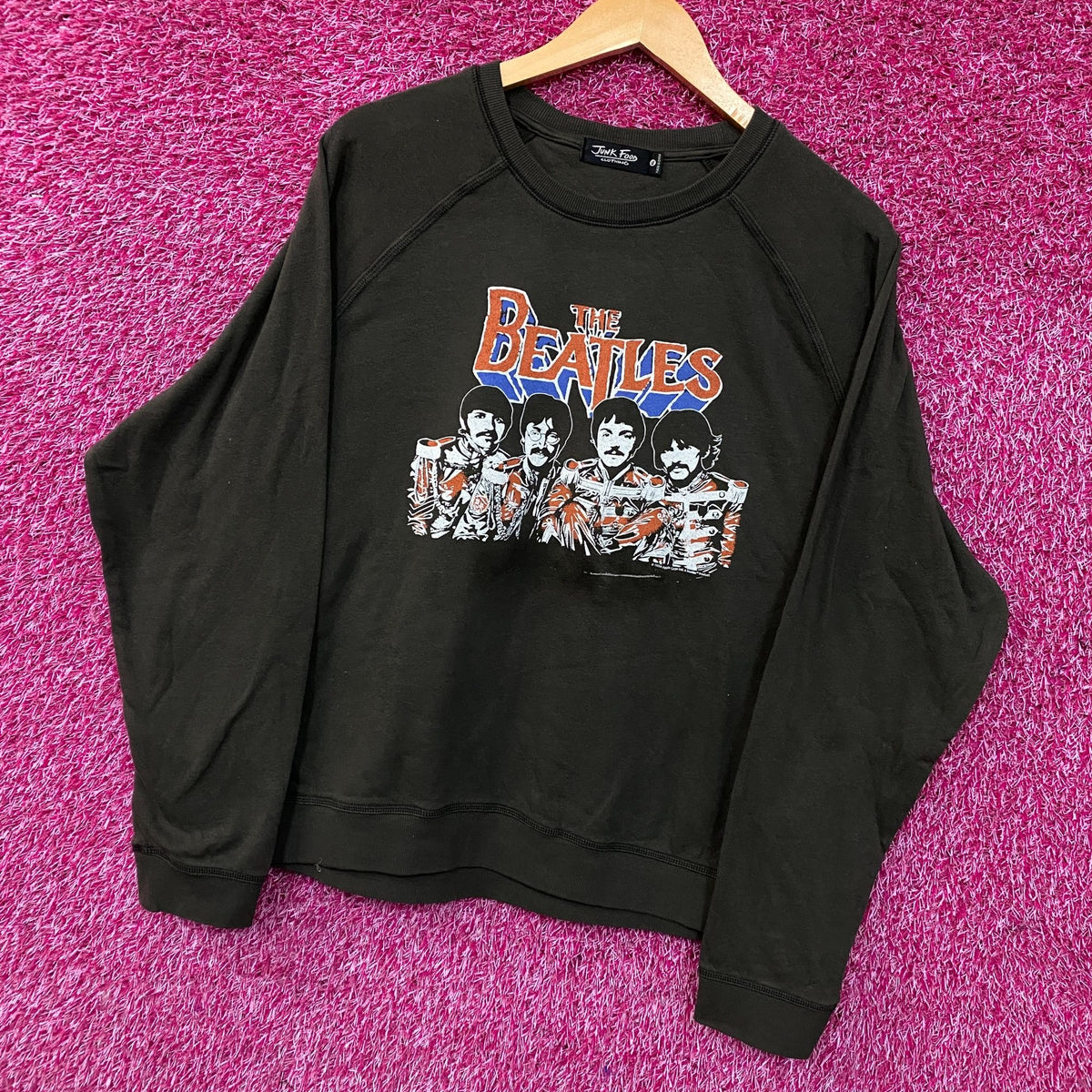 Junk Food Clothing The Beatles Raglan Women's Crewneck Fleece XL