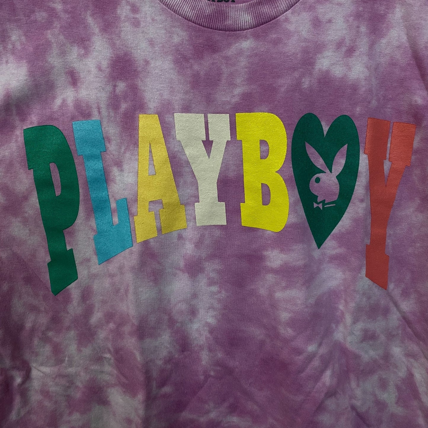 Playboy Colorful Arc Logo Tie-Dye Graphic T-Shirt Medium