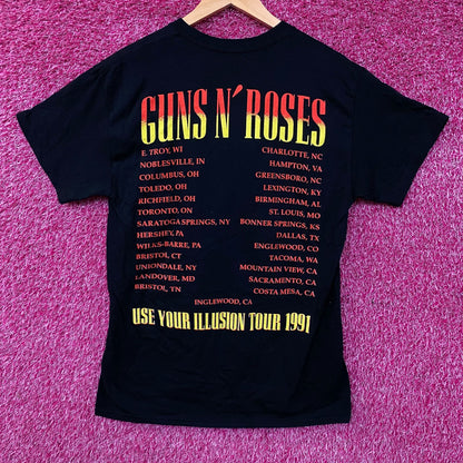 Guns N' Roses Use Your Illusion 1991 Tour Rock T-Shirt Medium