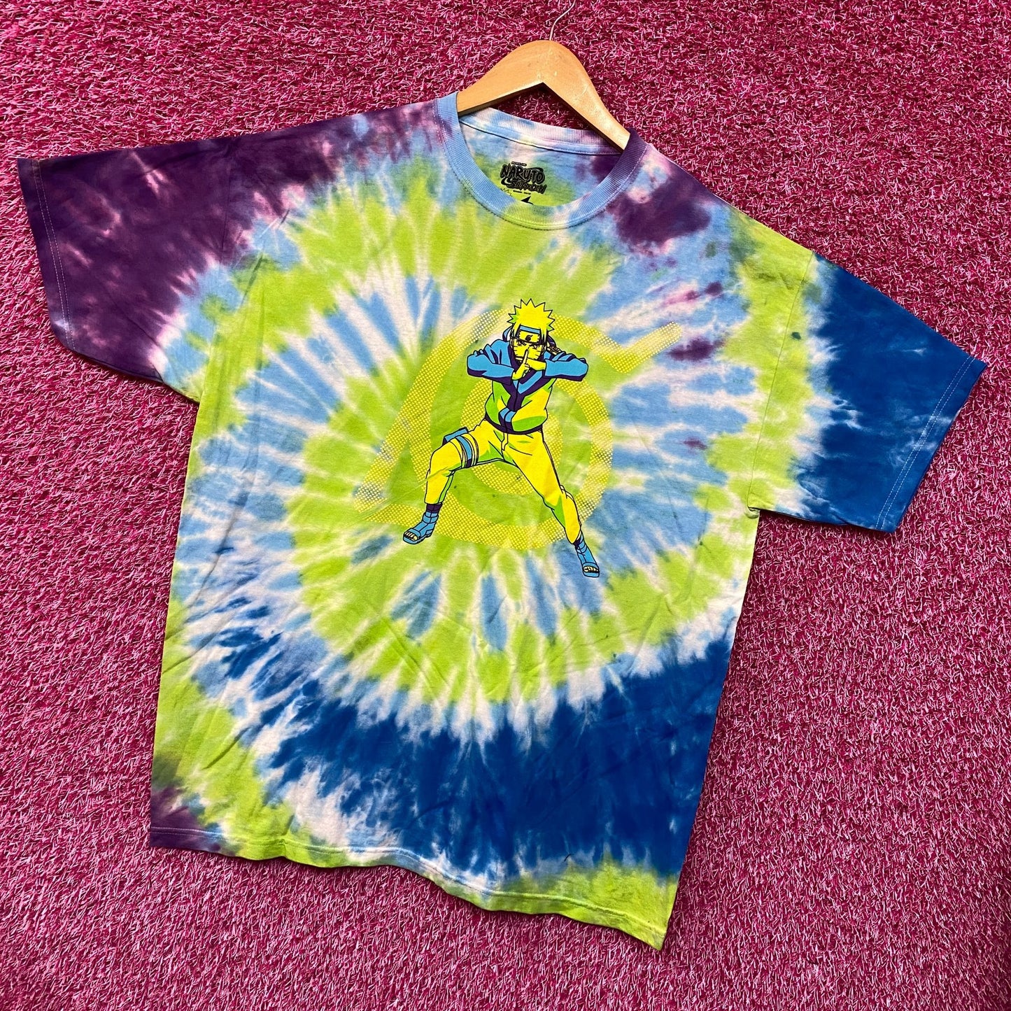 Naruto Shippuden Anime Tie dye Tshirt size XL