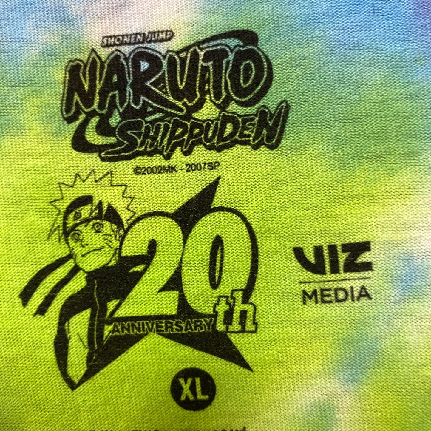 Naruto Shippuden Anime Tie dye Tshirt size XL
