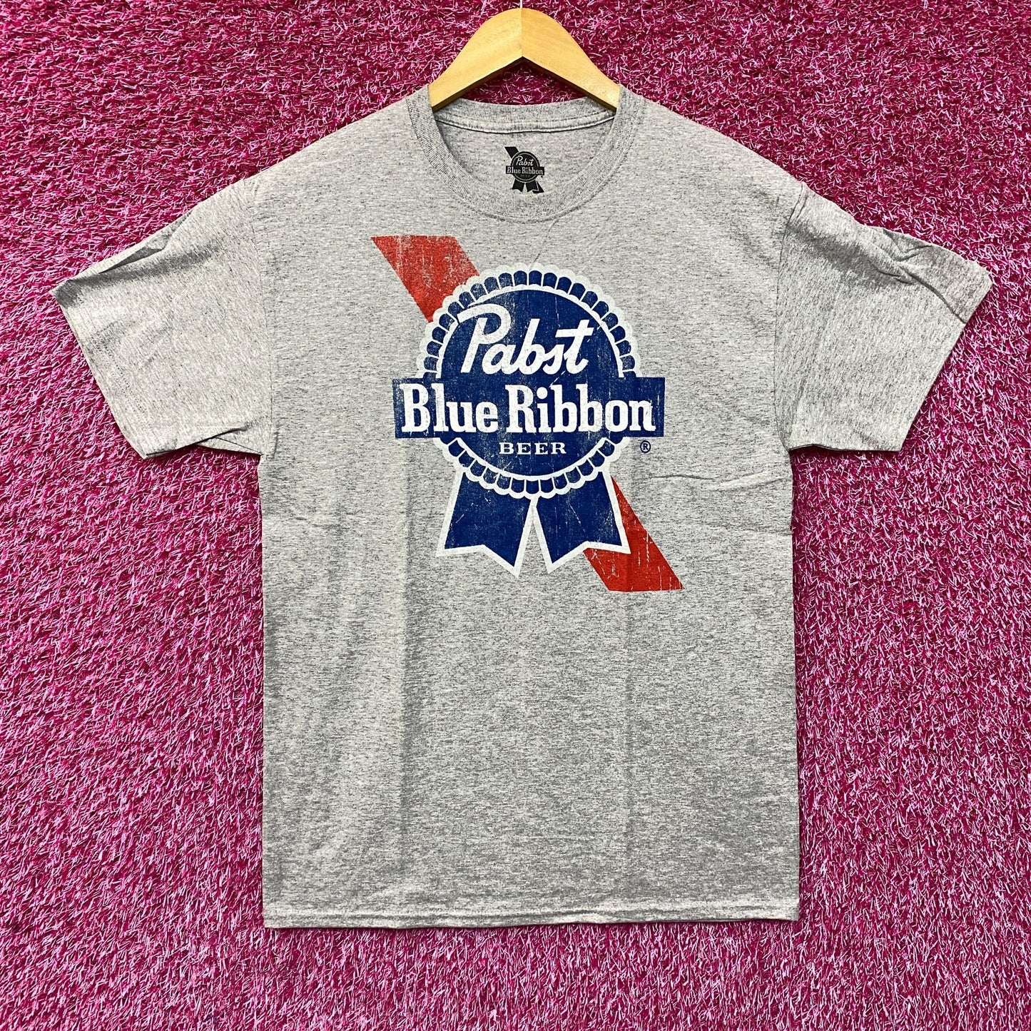 Pabst Blue Ribbon Promo Gray T-Shirt Medium