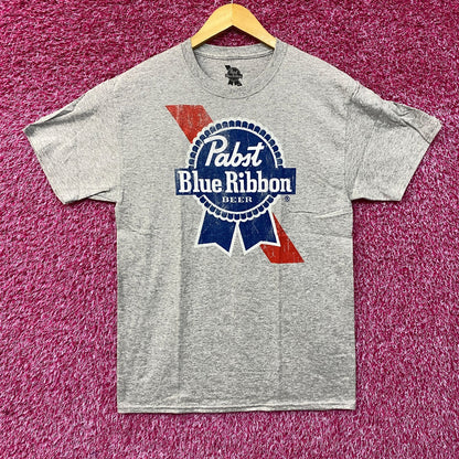 Pabst Blue Ribbon Promo Gray T-Shirt Medium