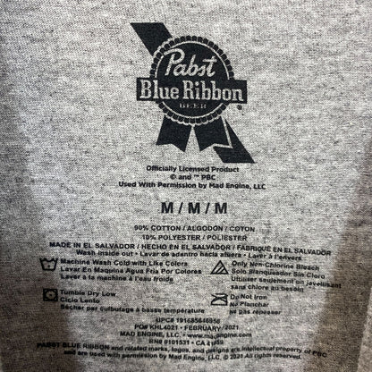 Pabst Blue Ribbon Promo Gray T-Shirt Medium
