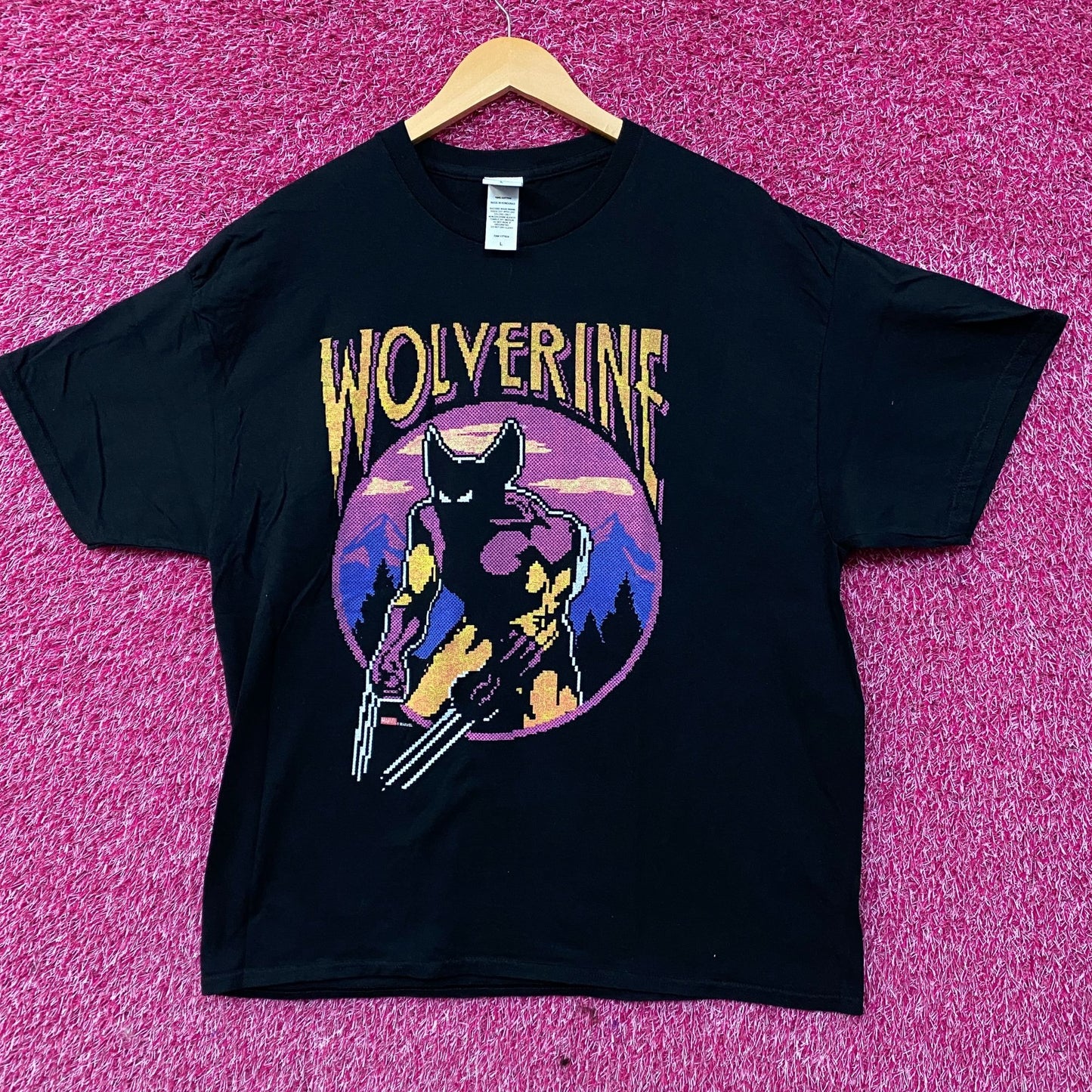 Marvel Wolverine X-Men Video Game Start Screen Retro T-Shirt Large