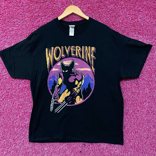 Marvel Wolverine X-Men Video Game Start Screen Retro T-Shirt Large