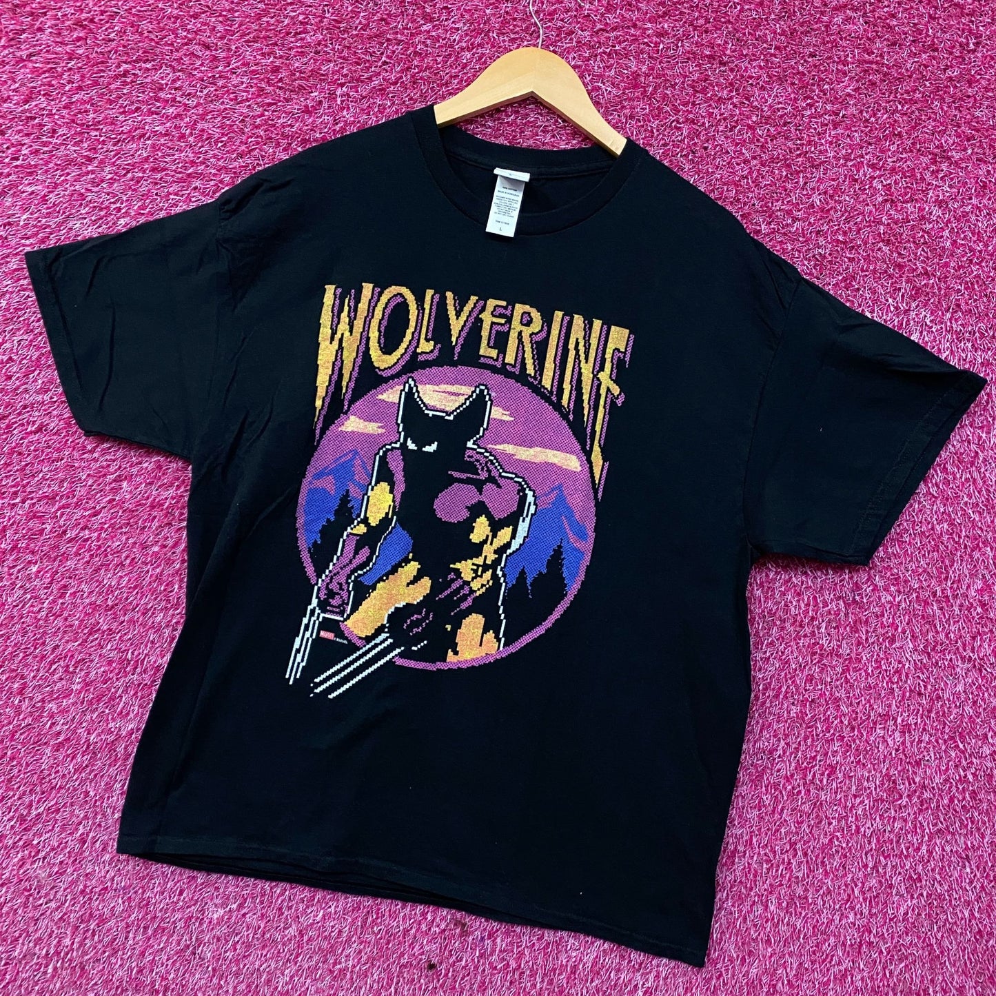 Marvel Wolverine X-Men Video Game Start Screen Retro T-Shirt Large