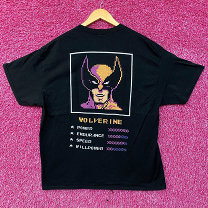 Marvel Wolverine X-Men Video Game Start Screen Retro T-Shirt Large