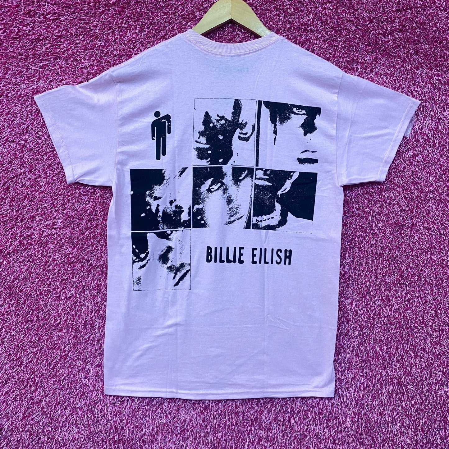 Billie Eilish Hit Me Hard and Soft Blohsh Figure Pink T-Shirt Large