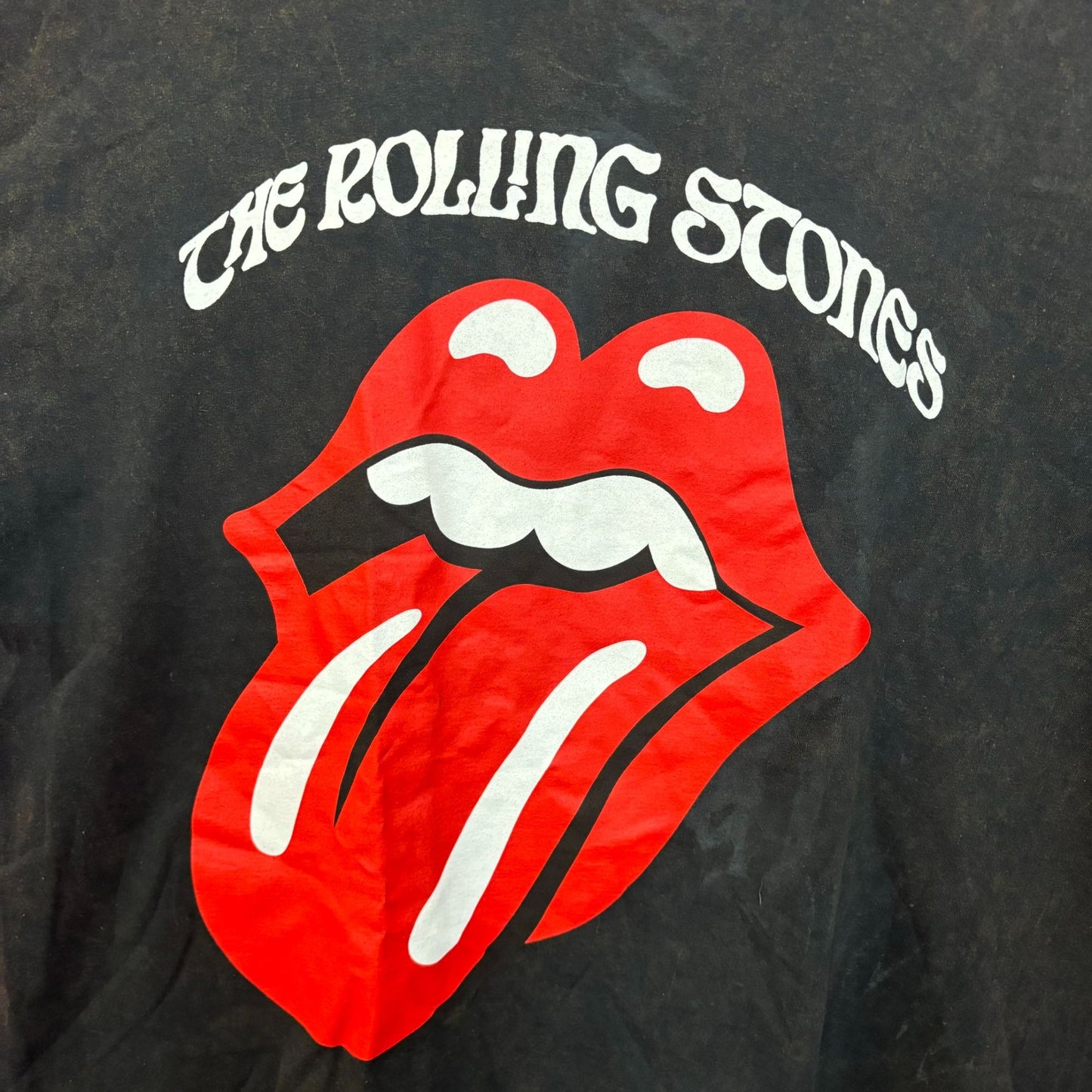 The Rolling Stones Hot Lips Acid Wash Rock and Roll Tee XL
