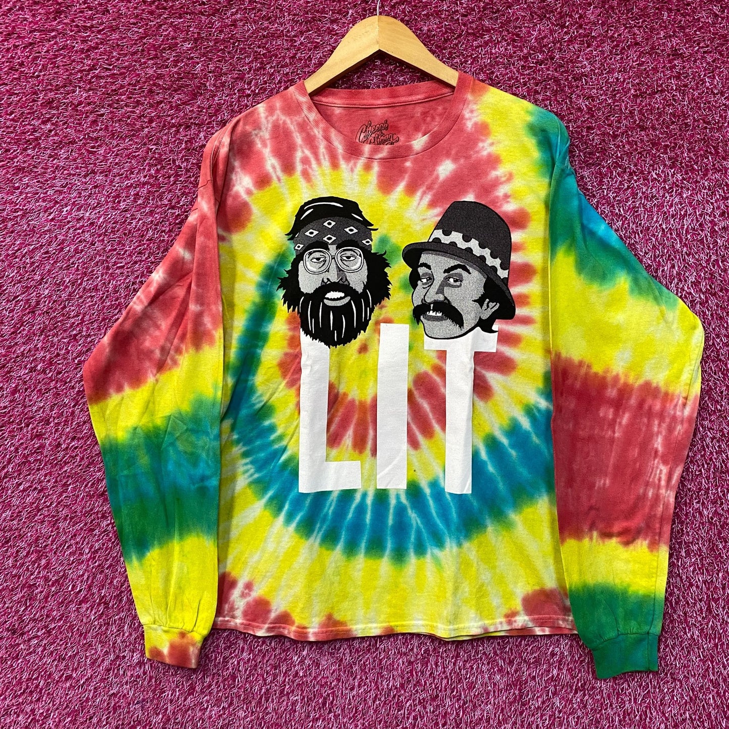 Cheech and Chong LIT Tie Dye Long Sleeve T-Shirt Medium