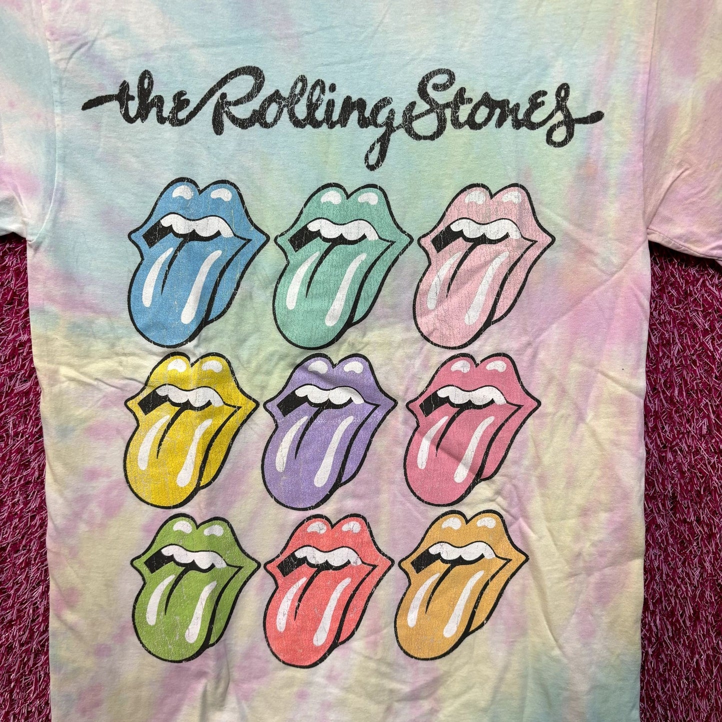 The Rolling Stones Hot Lips Pop Art Rock Pastel Tie Dye S