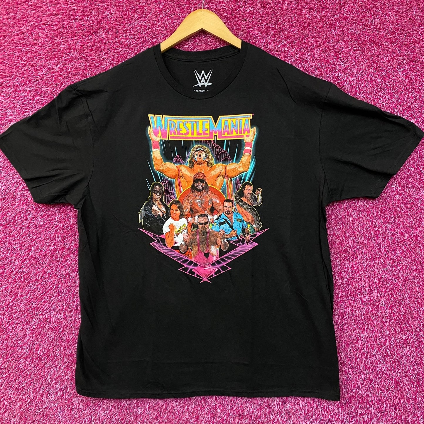 WWE Wrestlemania Wrestler Retro Poster T-Shirt 2XL