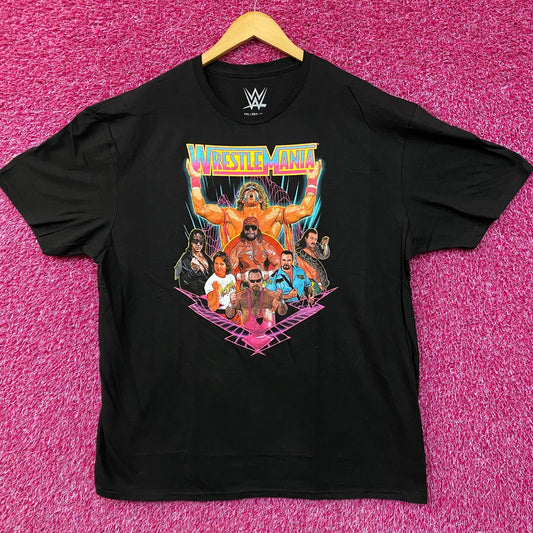 WWE Wrestlemania Wrestler Retro Poster T-Shirt 2XL