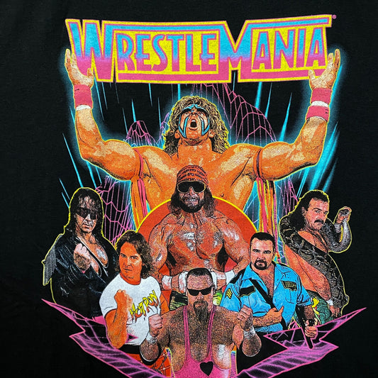 WWE Wrestlemania Wrestler Retro Poster T-Shirt 2XL