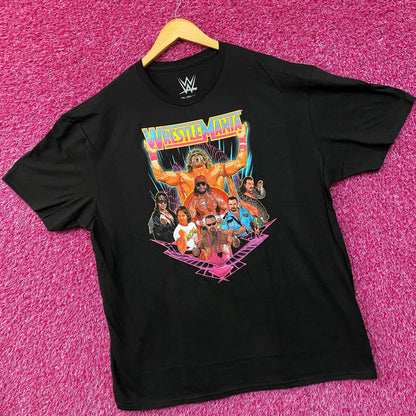 WWE Wrestlemania Wrestler Retro Poster T-Shirt 2XL