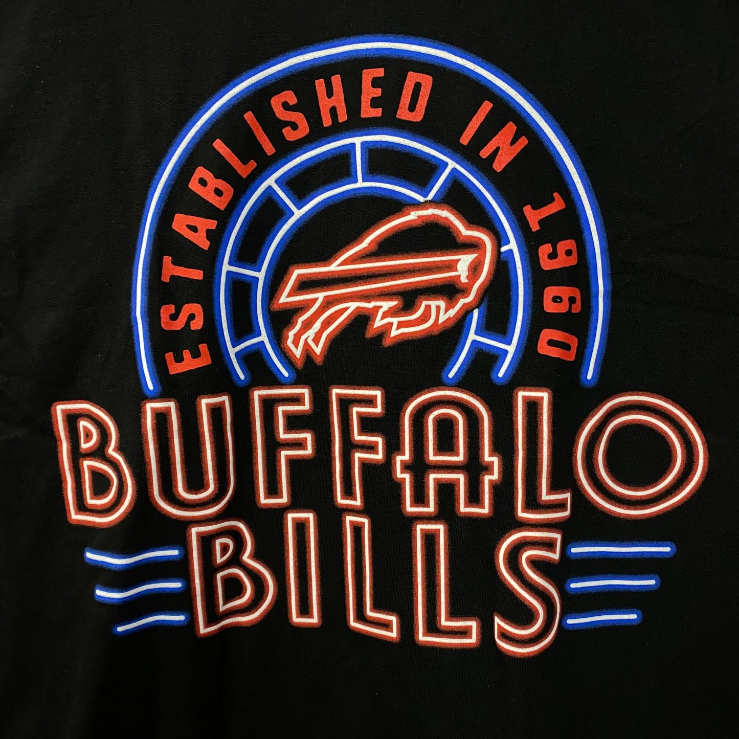 Buffalo Bills Junk Food Slogan 2-Hit Graphic T-Shirt Medium