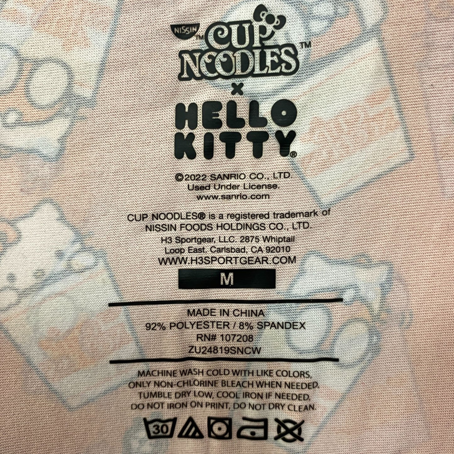 Sanrio Hello Kitty x Nissin Cup Noodle Onesie Pajama Medium