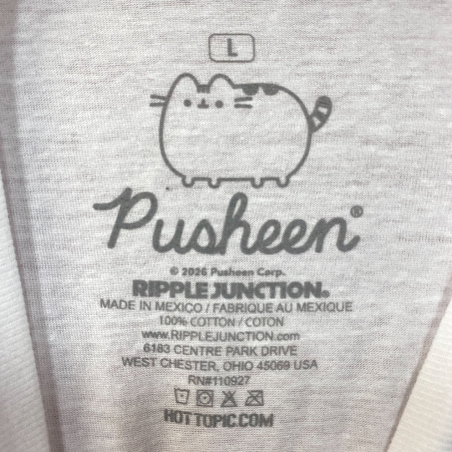 Pusheen Cat Gamer Cute Graphic T-Shirt Large