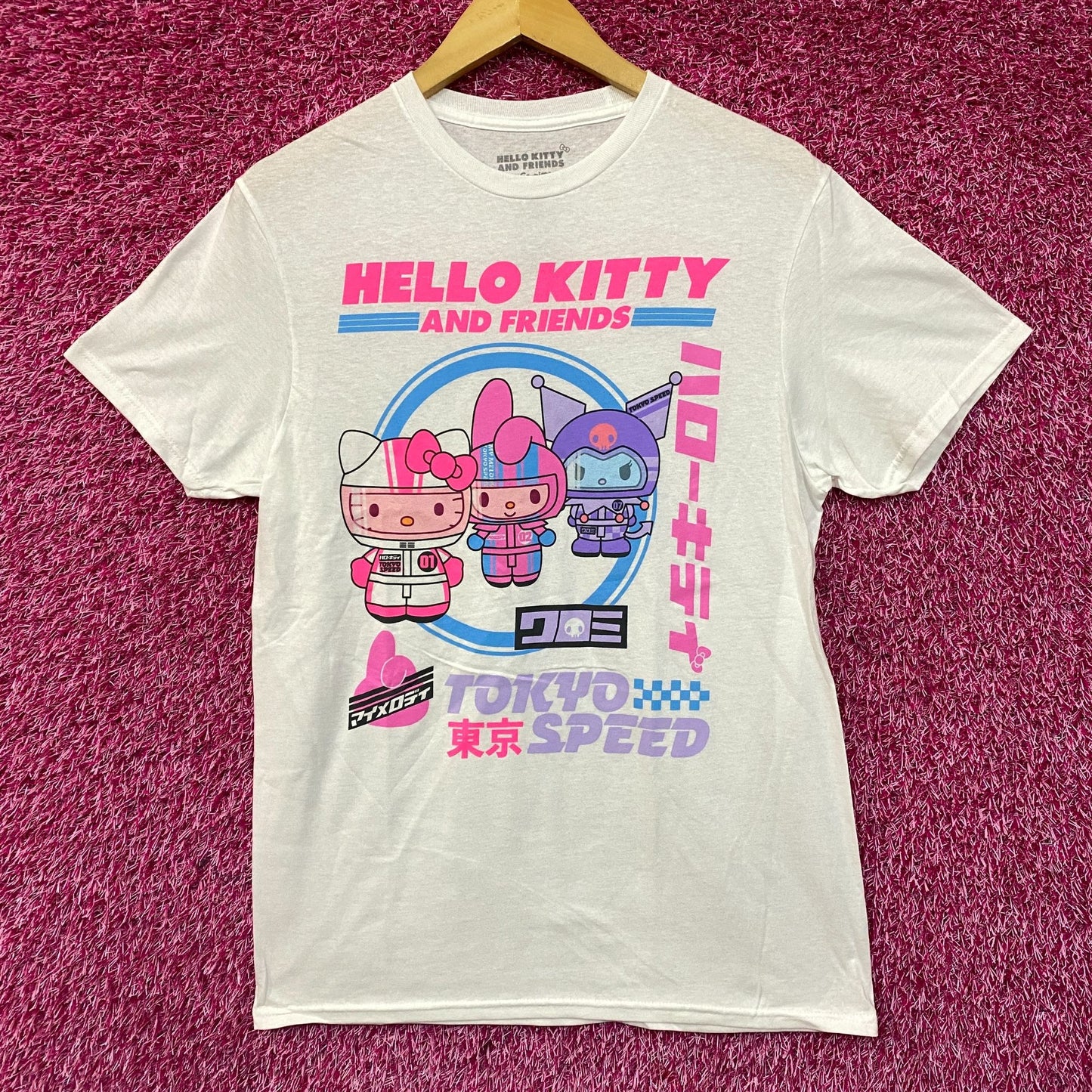 Sanrio Hello Kitty and Friends Tokyo Speed Kawaii Graphic T-Shirt Medium