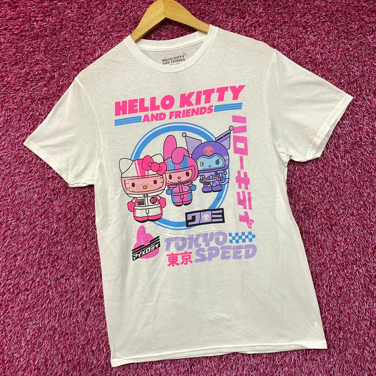 Sanrio Hello Kitty and Friends Tokyo Speed Kawaii Graphic T-Shirt Medium