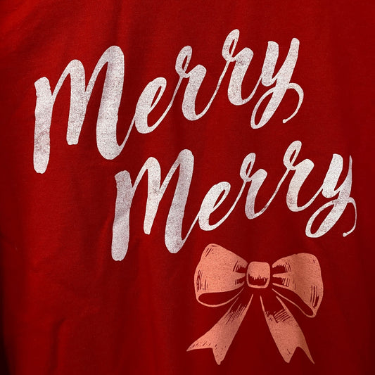Junk Food Merry Merry Graphic Fleece Sweatshirt XL