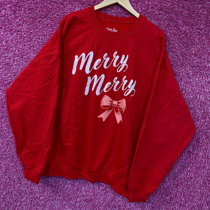 Junk Food Merry Merry Graphic Fleece Sweatshirt XL