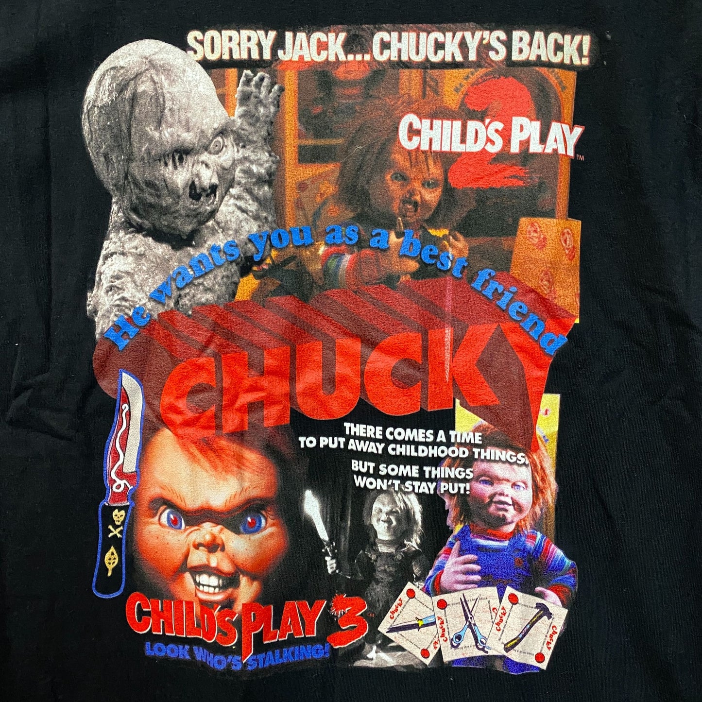 Chucky Child's Play 3: Look Who's Stalking Sorry Jack Chucky's Back Promo T-Shirt Large