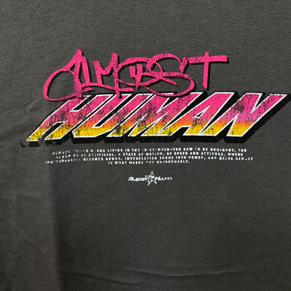 Almost Human Anime Girl Sports Car Graphic T-Shirt Small