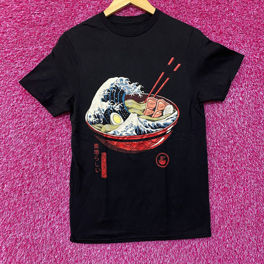 Threadless The Great Ramen Monster Wave of Kanagawa T-Shirt Small