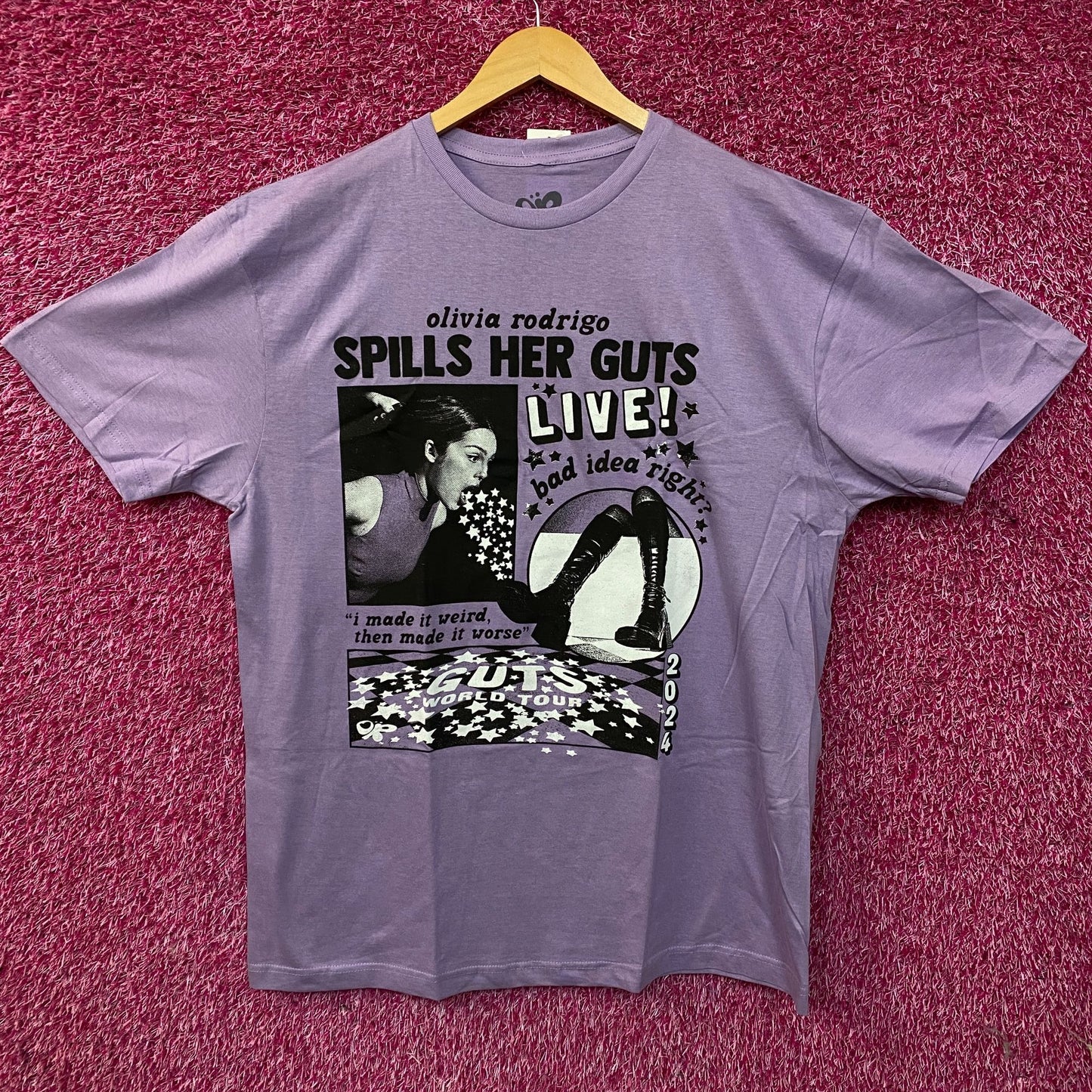 Olivia Rodrigo "Spills Her Guts LIVE!" Graphic T-shirt 2XL