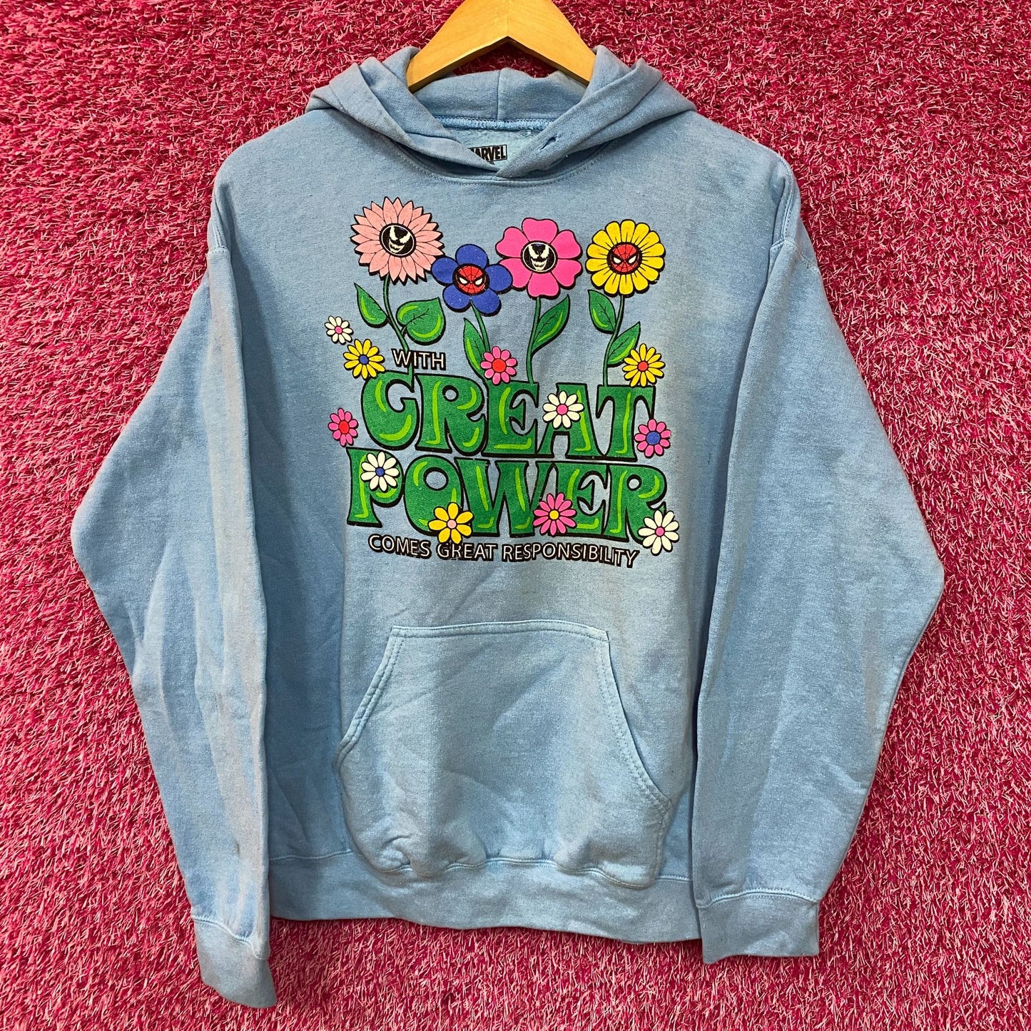 Marvel's Spiderman With Great Power flower hoodie size SM