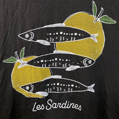 Junk Food Women's Les Sardines Vintage Style Tissue Tee 2XL