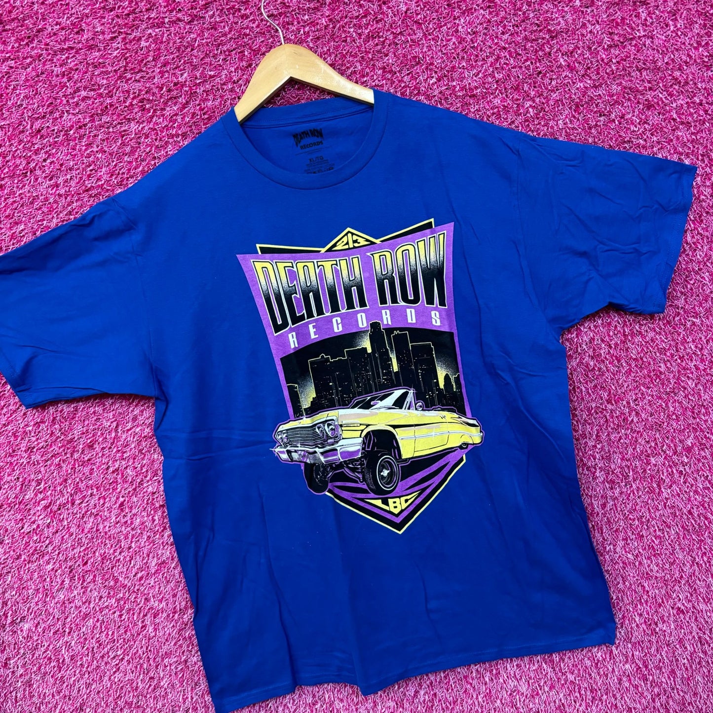 Death Row Records 213 LBC Skyline Low Rider Hip Hop Tee XL