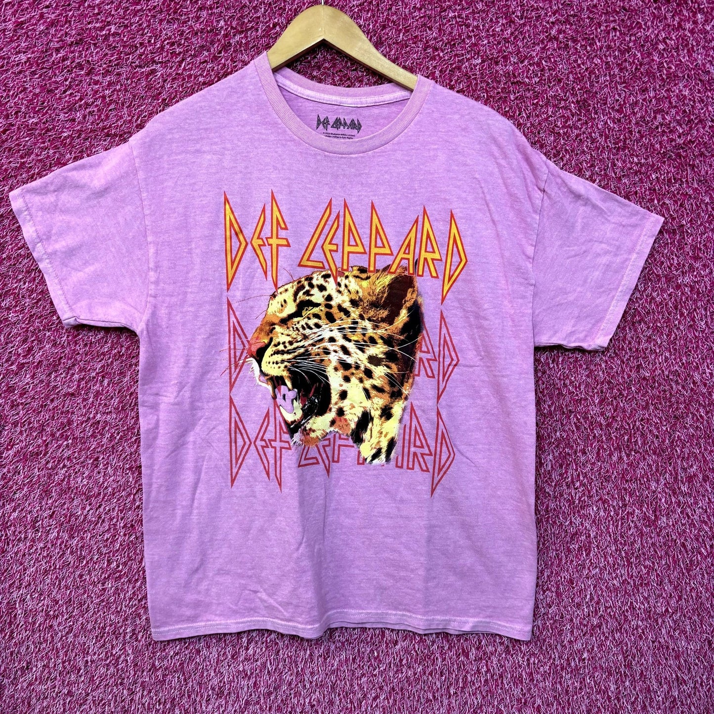 Def Leppard Animal Hysteria Leopard Heavy Metal Tee L