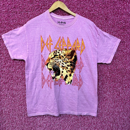Def Leppard Animal Hysteria Leopard Heavy Metal Tee L