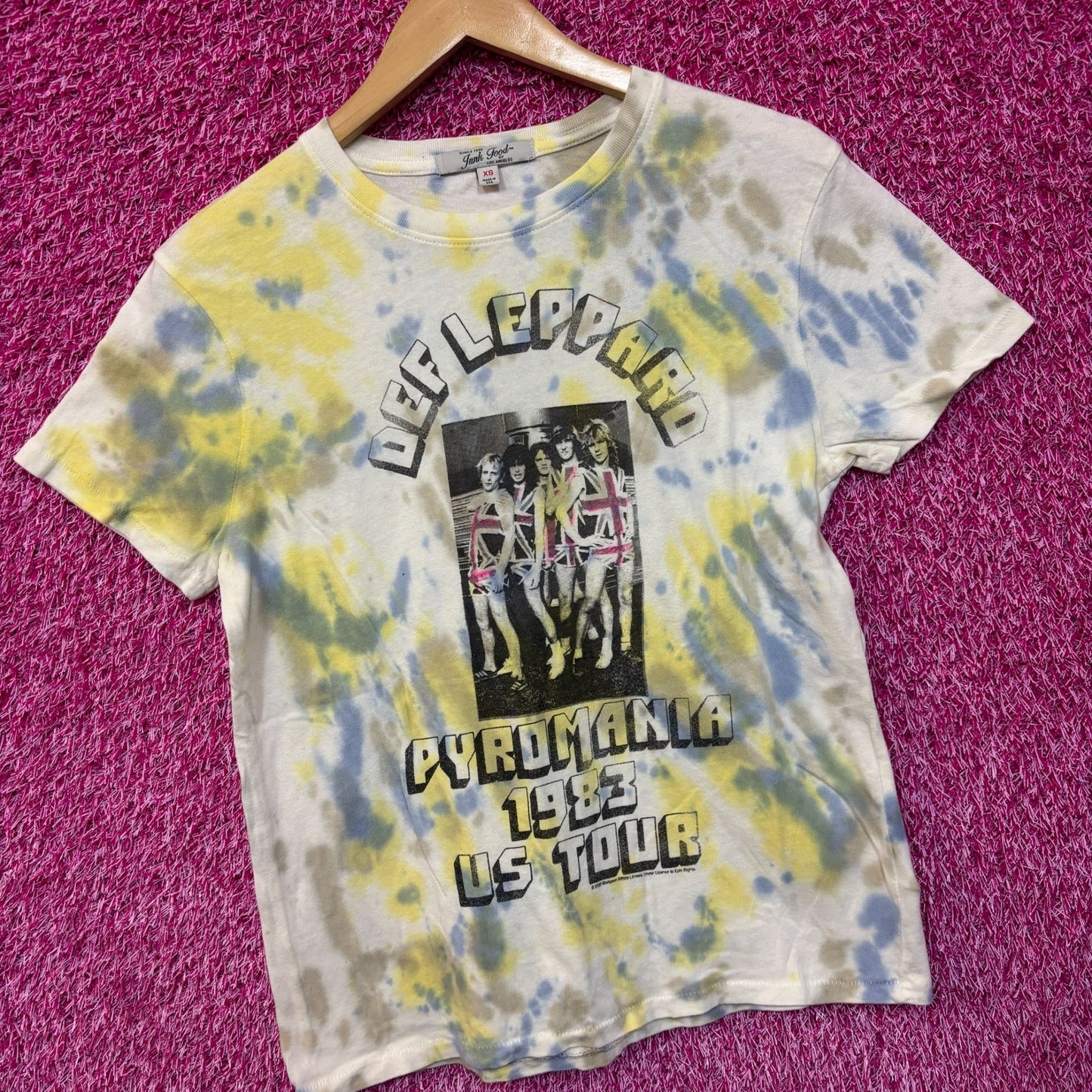 Def Leppard Pyromania 1983 US Tour Heavy Metal Tie Dye XS