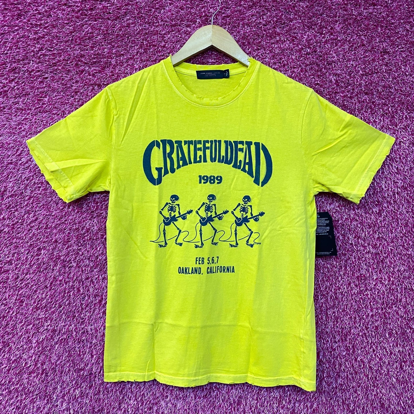 Junk Food Closet Grateful Dead Guitar Skeletons '89 Vintage Tee Shirt Small